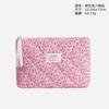 Bolsa de Maquillaje Acolchada Estilo Coreano Ins Girly Flor de Cerezo, Gran Capacidad para Brochas de Maquillaje, Neceser Portátil de Viaje