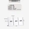 Suporte de Exibição de Metal de Três Peças Placa de Mesa A4 para Loja de Chá de Leite Menu Publicidade e Quadro de Pedidos de Bar de Duas Peças