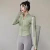 Top de manga larga de secado rápido para fitness, chaqueta de punto con cremallera para yoga y running, ropa deportiva elástica y cómoda para entrenamiento diario