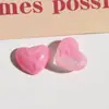 Zhen Tu Xiaohongshu Rosa Girly Degradado Corazón Redondo Resina Media Redonda Pendientes DIY Accesorios para el Cabello Pasador