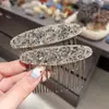 Luxo Leve e Sensação de Alta Qualidade, Pente de Cabelo com Strass Azul Claro, Ferramenta de Penteado Feminino, Pente para Franja Lateral, Acessório de Cabelo Versátil
