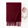 Bufanda de Lana de Color Sólido con Ambiente Invernal, Lujo Ligero, Chal de Borlas de Gama Alta, Bufanda Cálida de Moda para Viajar al Trabajo al por Mayor