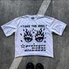Camiseta de Hombre Harajuku Vintage Estampada de Dibujos Animados Cuello Redondo Camiseta de Hombre Y2K Moda Urbana Americana Oversized Manga Corta