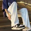 Calças plissadas de perna larga estilo coreano cleanfit para homens, outono, de alta qualidade, estilosamente rebeldes, com bom caimento, calças casuais de perna reta