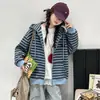 Cárdigan Sudadera con Capucha para Niñas 2026 Nuevo Estilo Otoño, Chaqueta Rayada para Primavera y Otoño, Ropa Exterior de Moda