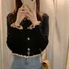 Nueva chaqueta cárdigan de punto estilo Chanel para mujer, elegante y estiliza, top exterior a la moda