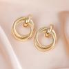 Aretes al por mayor transfronterizos de lujo ligero nicho simple huecos temperamento aretes anillo enrollado multicapa aretes dorados de alta gama