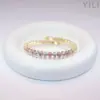 Pulsera Abrible para Mujer, Cobre Dorado, Circonita de Colores en Forma de Gota, Joyería al por Mayor, Joyería Exquisita de Lujo Ligero