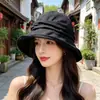 Sombrero de Sol de Color Sólido Simple Estilo Japonés para Mujer, Temporada de Primavera y Verano, Sombrero de Pescador Versátil Casual con Borde Enrollado, Protección UV Cubre Rostro