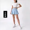 Saia curta plissada transfronteiriça movimento falso duas peças saia de tênis profissional corrida fitness yoga badminton Pilates