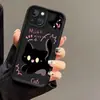 Estilo Dulce y Fresco Juguetón Gatito Negro Funda para Teléfono Móvil Iphone18Promax Venta al por Mayor Cubierta Protectora Anti-Caída Impresa en Alta Definición