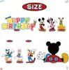 Personajes de Dibujos Animados de la Ciudad Mickey Minnie Decoración de Pastel Fiesta de Cumpleaños Niños y Niñas Bebé Un Año Tarjeta de Cumpleaños