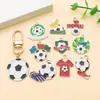 Fútbol Copa del Mundo Deporte Colgante de Aceite Goteante Accesorios de Joyería de Aleación DIY Colgante de Collar Llavero Insignia Conmemorativa