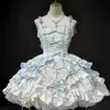 Vestido Original JSK Mariposa Corazón Lazo Diario Ligero Lolita Princesa Vestido Halter con Enagua y Otros Accesorios