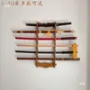 Suporte de Espada de Parede com Furação Necessária/Sem Furação Necessária, Suporte de Espada de Parede em Madeira Maciça, Suporte de Armas, Suporte para Flauta, Suporte para Vara de Pesca, Suporte de Espada, Base de Espada