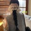 Anel de cabelo de malha de tecido com renda para intestino grosso, acessório de cabelo francês elegante e sofisticado para mulheres