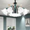 Candelabro Estilo Americano Cerámica Atmósfera Simple Moderna Iluminación Sala de Estar Hogar Dormitorio Estilo Europeo Comedor Lámpara de Techo Lámparas