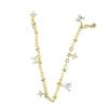 Nova Manicure Joia Diamante Lz Corrente Popular Ins Borboleta Zircônia Feminina Top de Linha Banhada a Ouro Joia Corrente de Unha Atacado