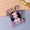 Nuevo y lindo adhesivo pequeño de jade para teléfono, adhesivo de niña de dibujos animados feo-lindo en relieve para teléfono, decoración para el dedo de niños