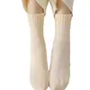 Calcetines Grues de Media Pantorrilla con Forro Polar para Otoño e Invierno para Mujer, Calcetines Altos Grues y Cálidos, Anti-Pilling, Color Sólido, Versátiles, Al por Mayor