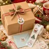 500 Adesivos de Grafite de Natal Cartoon 12 redondos de 2,5cm Papai Noel Árvore Rena Boneco de Neve Embalagem de Presente DIY