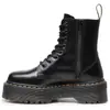 Botas de Motociclista de Lã Genuína Estilo Europeu e Americano com Solado Grosso de 8 Furos 1460 Zíper Lateral Botas Curtas Femininas Estilo Britânico Plataforma com Cadarço Botas de Trabalho