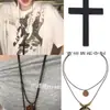 Cadena de Collar de Estrella de Diseño Coreano Y2K de Nicho Larga Plata Cruz Punk Sexy Retro Adorno de Cuello