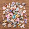 6 Aleatorios mixtos DIY accesorios de joyería de aleación oro KC gota impresión al óleo colgante de gatito lindo amuleto de animal