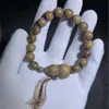 Pulsera de Sándalo Verde de Círculo Único con Cuentas de 1.0 DIY, Combinada con Accesorios de Calabaza a Juego, Estilo Unisex, Pulsera de Cuentas de Oración Budista al por Mayor