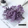 6 plantas verdes artificiales con hojas de dinero para paisajismo decorativo, hojas de eucalipto, ramas de plantas artificiales y flores artificiales