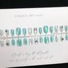 Cuentas de Cristal Azul Estrellado y Verde Ojo de Gato Usar Armadura Estrella Lazo Pequeño Fresco Transparente Blanco Manicura 30 Piezas