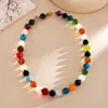 Collar de Cuentas de Colores de Nuevo Estilo Transfronterizo Europeo y Americano Cadena para Clavícula de Lujo Ligero con Sentido de Alta Gama Collar de Diseño Fresco Dulce de Nicho