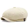 Chapéu Octogonal Retro Britânico Novo Transfronteiriço Circunferência da Cabeça Grande Casual Masculino e Feminino Quatro Estações Boina Retro Aba Leve Atacado