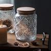 Venda por atacado vidro flor chá jar clássico vintage chá garrafa de armazenamento recipiente com armazenamento jar grão garrafa jar selado