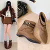 2026 Novas Botas Curtas Estilo Francês Outono Inverno Salto Escondido Temperamento Botas de Tornozelo Emagrecimento Feminino Botas para Barra da Calça Ocidental Botas Martin