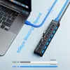 Hub USB 3.0 de 4 Puertos Hub de Alta Velocidad Divisor USB Estación de Acoplamiento Interruptor Independiente Hub Uno a Siete Estación de Acoplamiento