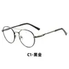Negocios de Comercio Exterior Hombres Retro Montura Redonda Miopía Gafas Ópticas Personalizadas Casual Metal Dos Tonos Montura de Gafas de Doble Puente