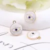 Venta al por mayor de fábrica Collar con colgante Ojo de Diablo Blanco Perlado Accesorios de Joyería con Cuentas de Ojo con Agujero para Pulseras