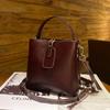 Bolso de mujer de cuero genuino vintage cuero curtido vegetal bolso tipo cubo bolso tote para mujer para ir al trabajo bolso bandolera portátil para transmisión en vivo transfronteriza 778
