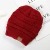 Chapéu de Lã Outono e Inverno Transfronteiriço Feminino cc Chapéu para Rabo de Cavalo Quente Tricô CC Topo Vazio Simples Chapéu de Lua