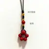 Cadena para Teléfono Móvil Lanyard de Garra de Gatito de Ágata Roja Natural Cinnabar Tejido a Mano Llavero Lindo Colgante Venta Caliente Al por Mayor