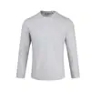 Camiseta de manga comprida estilo retro americano old money com urso mágico para homens, camiseta casual, roupa de casa personalizada, blusa básica de outono com gola redonda
