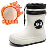 Botas de lluvia para mujer, zapatos japoneses nuevos de goma hasta media pantorrilla para estudiantes, botas de agua antideslizantes para exteriores, zapatos de agua de suela gruesa, botas de lluvia cortas con forro polar
