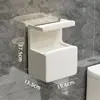 Caixa de lenços de parede com tampa flip-top para banheiro, prateleira de armazenamento sem furos, caixa de lenços retrátil simples para casa