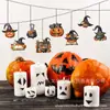 Nuevo Juego de 36 Piezas de Calabaza de Halloween Colgantes de Madera para Fiestas Festivas Colgantes Decoración Divertida para el Hogar Colgantes