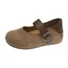 Zapatos Mary Jane con Estampado de Leopardo Retro para Mujer, Novedad Otoño 2026 Estilo Francés Zapatos Planos de Ballet de Correa Única Poco Profundos