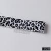Banda elástica redonda ensanchada negra resistente al estiramiento, personalizada, para accesorios para el cabello, con estampado de látex jacquard y estampado de leopardo.