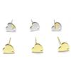 Pendientes de botón con forma de corazón de color duradero chapados en oro de 18 quilates, directo de fábrica, con agujeros, accesorios para pendientes hechos a mano, materiales para joyería de pendientes