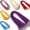 Venta caliente transfronteriza de 1,5-2 mm, collar de cera de Corea del Sur con hebilla de langosta, cuerda de cuero negro, accesorios de joyería hechos a mano.