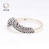 Anillo de cobre blanco con diseño de princesa Panjia, elegante anillo apilado con forma de corona, estilo europeo y americano.